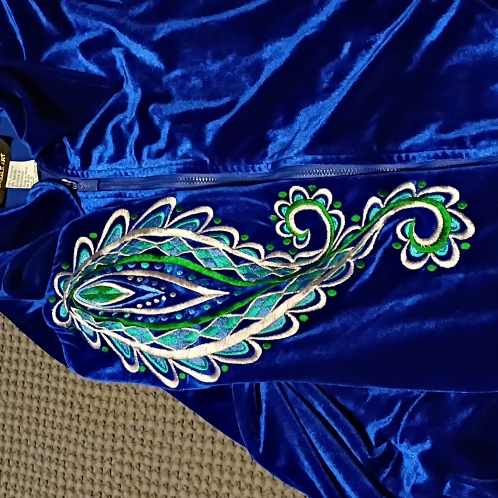 Bob Mackie Royal Blue Velvet Jacket - Picture 3 of 6